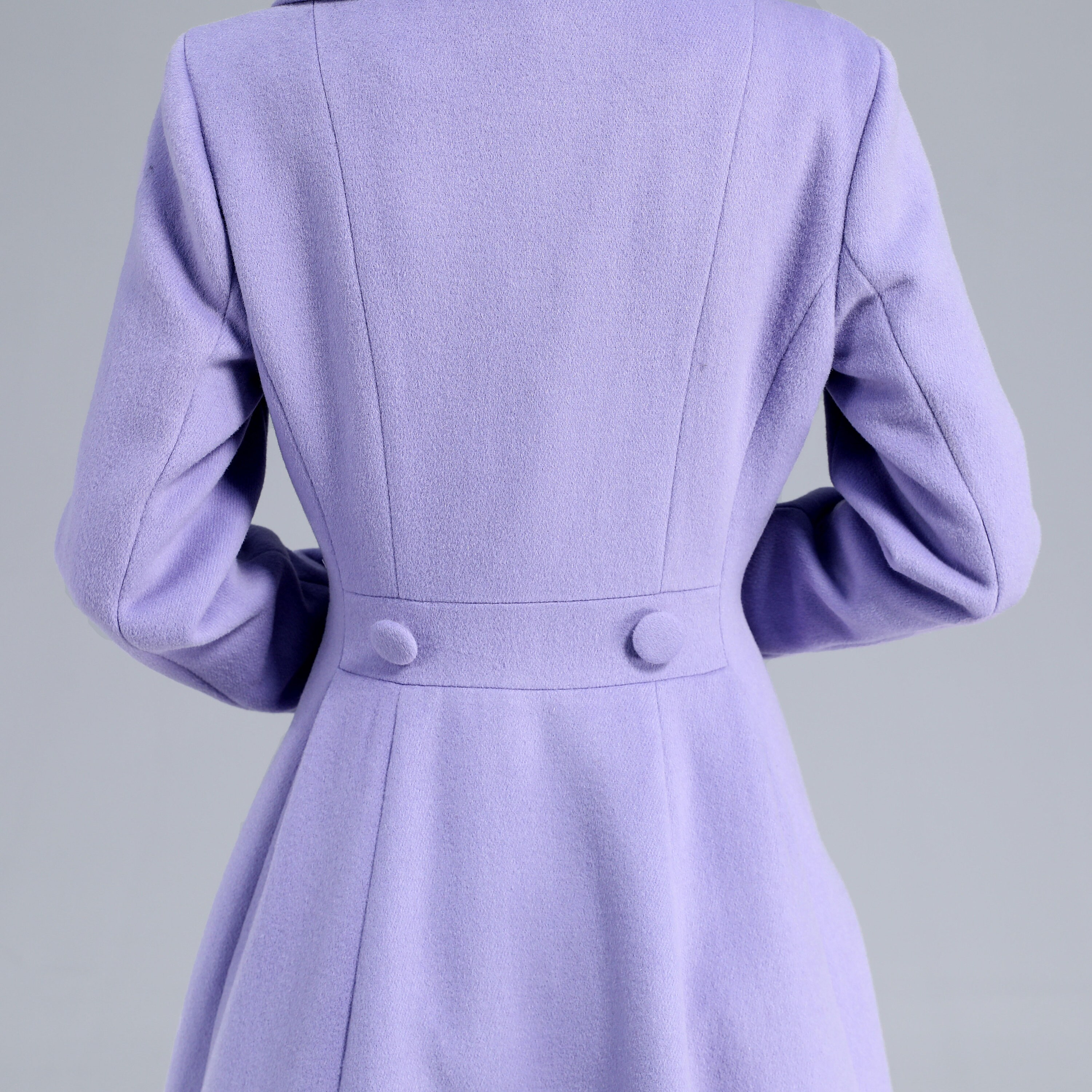 Vintage Inspired Purple Wool Coat, Long Wool Coat Women, 50s