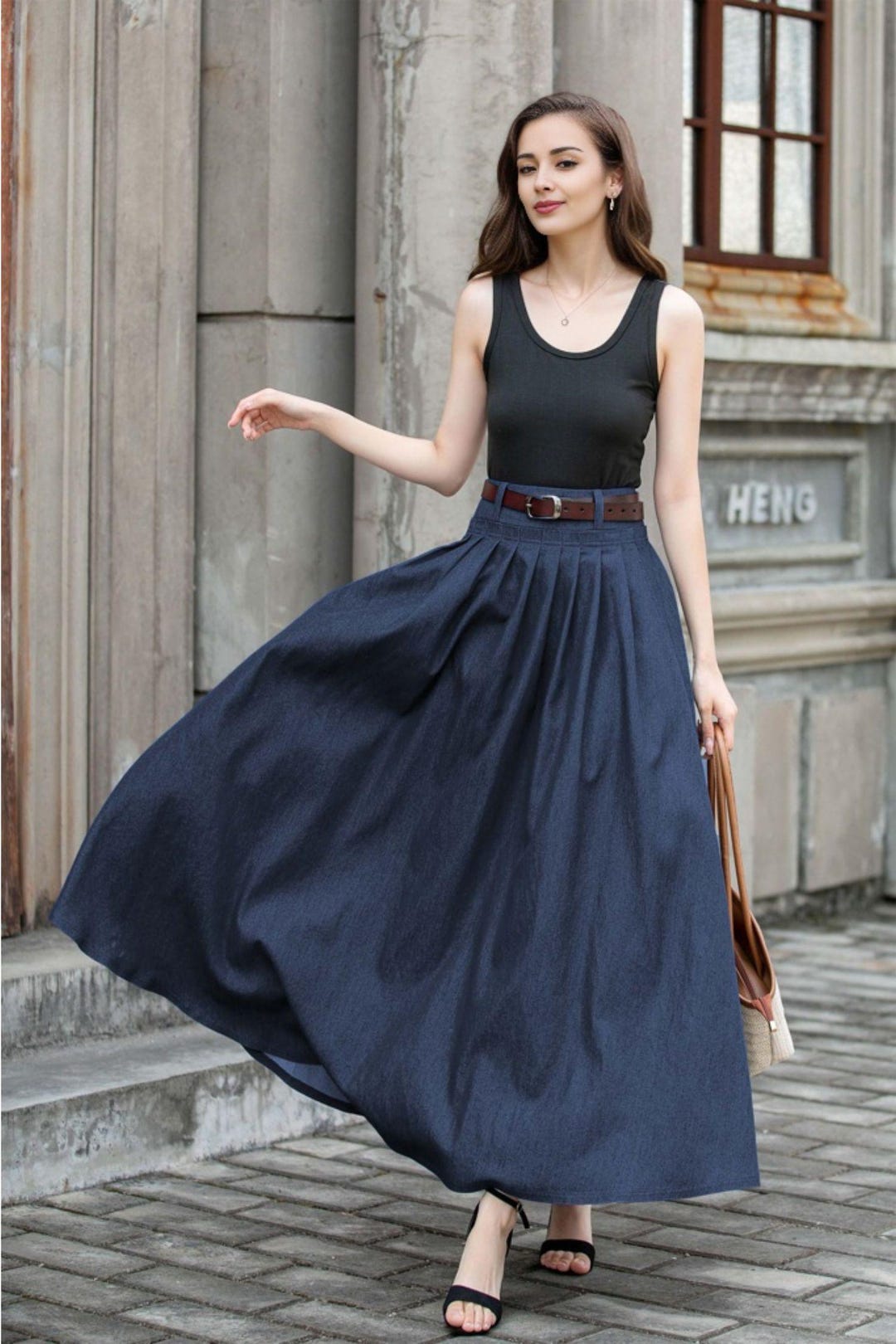 Denim Maxi Skirt Outfits Long Denim Skirt Religion Long Denim Maxi