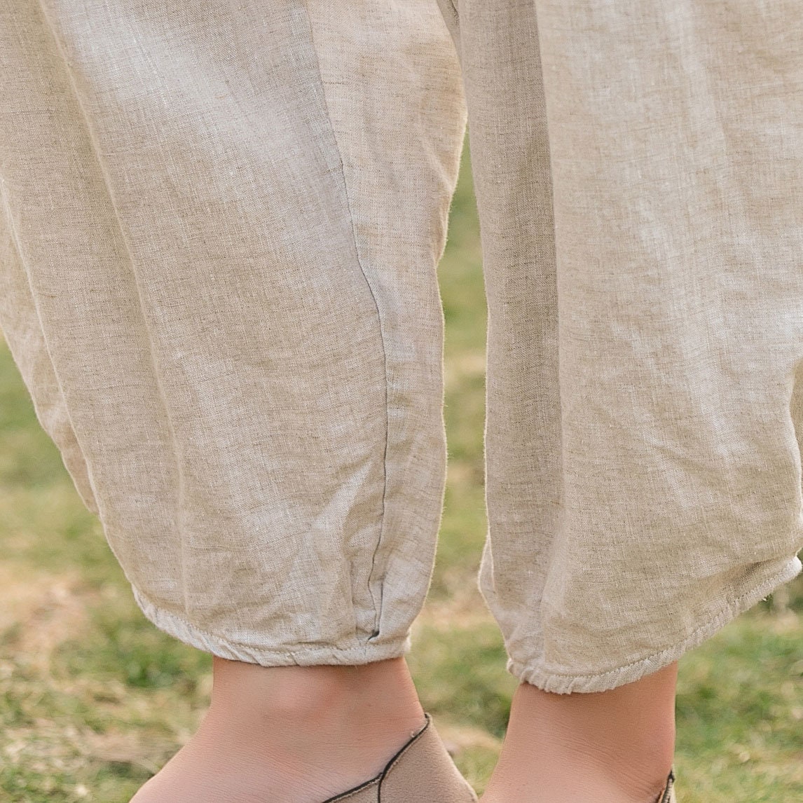 Natural Linen Pants Women Cropped Linen Pants Wide Leg Etsy