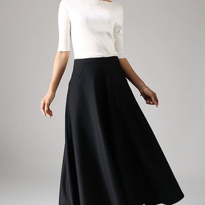 Long Wool Skirt Black Wool Skirt A Line Skirt Vintage 1950s - Etsy Canada