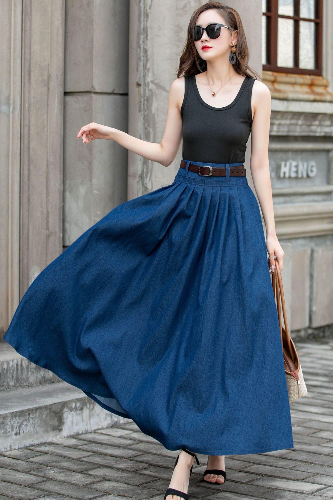 ★ ★ Women’s Powder Blue Maxi Denim Skirt il_1080xN.7172218453_rlux.jpg