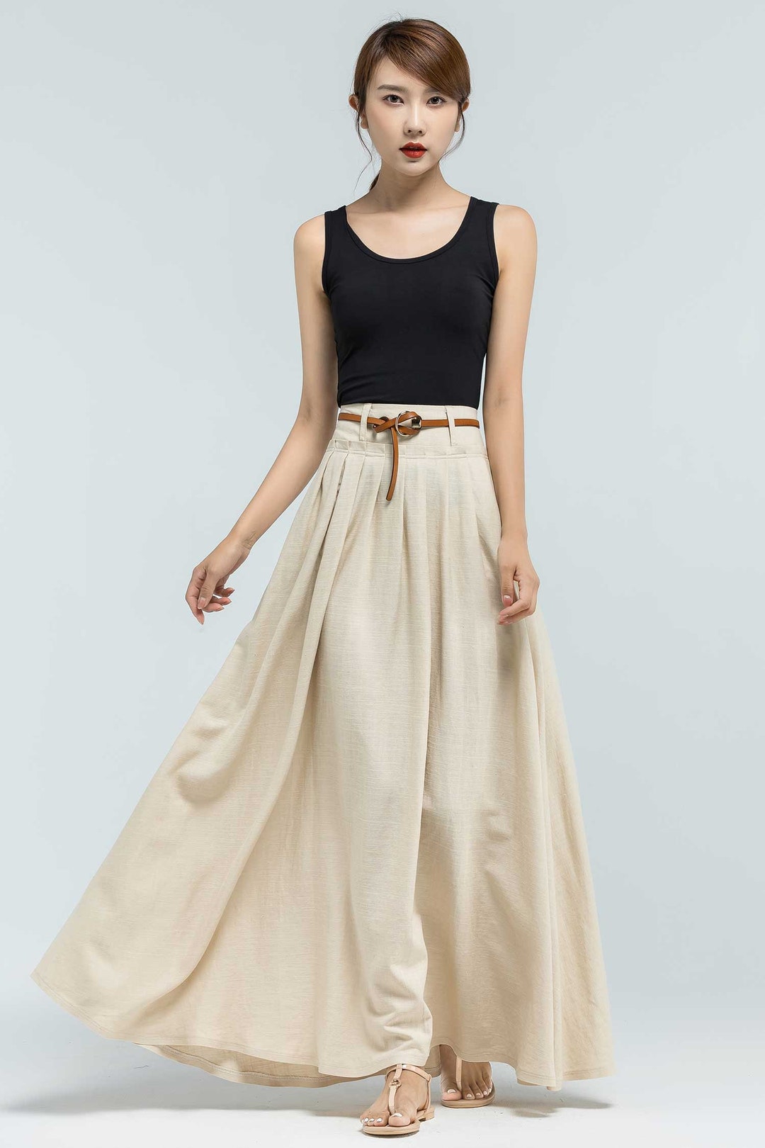 スカート L'Appartement Linen Canvas Long Skirt 38 L'Appartement Linen Canvas Long Skirt