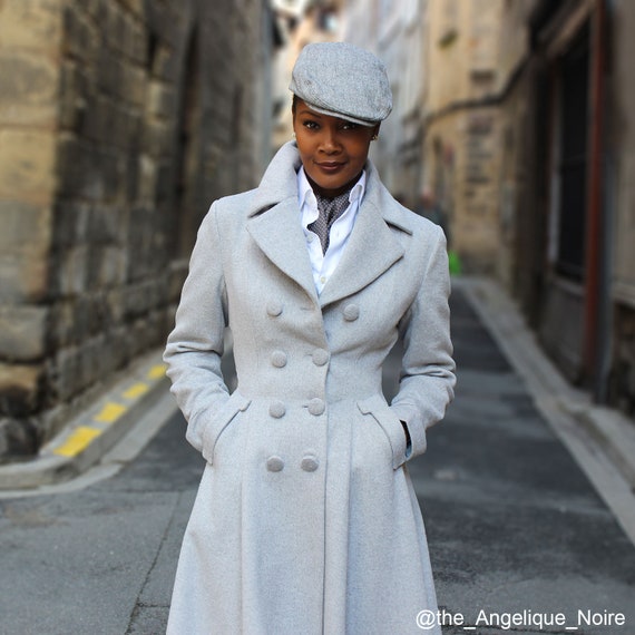 Women Slim Long Jacket Warm Overcoat Outwear Double Breasted Wool