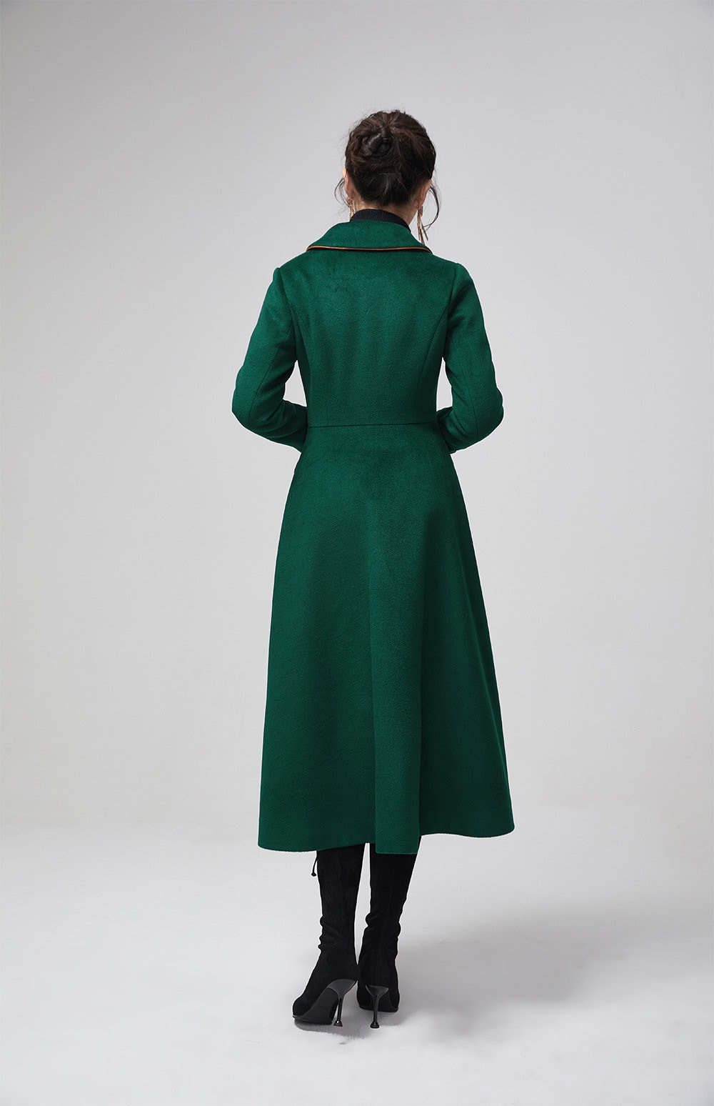 【美品】Standcollar Wool Coat （olive/36） Amazon.com: ZWRXW Winter Long Pea Coat for Women Casual