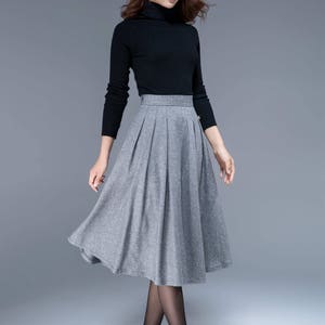 Pleated Midi Skirt Wool Skirt Winter Skirt Knee Length - Etsy
