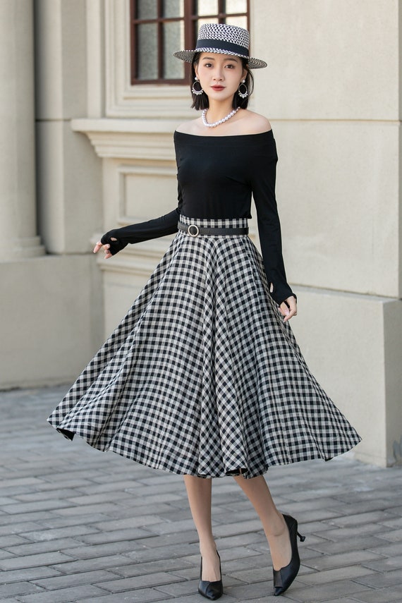 Womens Black Midi circle Skirt 3314 Womens Black Midi circle Skirt 3314