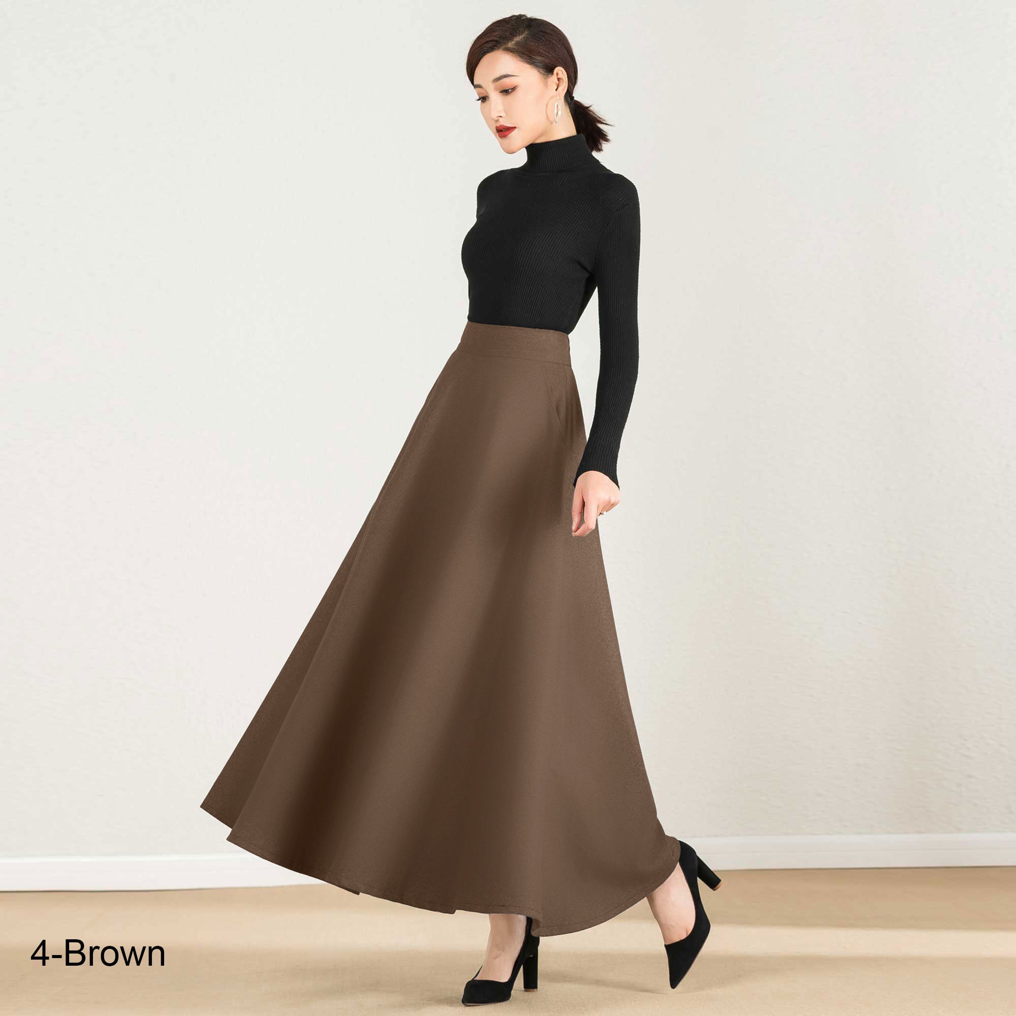 Burgundy Long Wool Maxi Skirt Winter Skirt Women Vintage | Etsy Canada