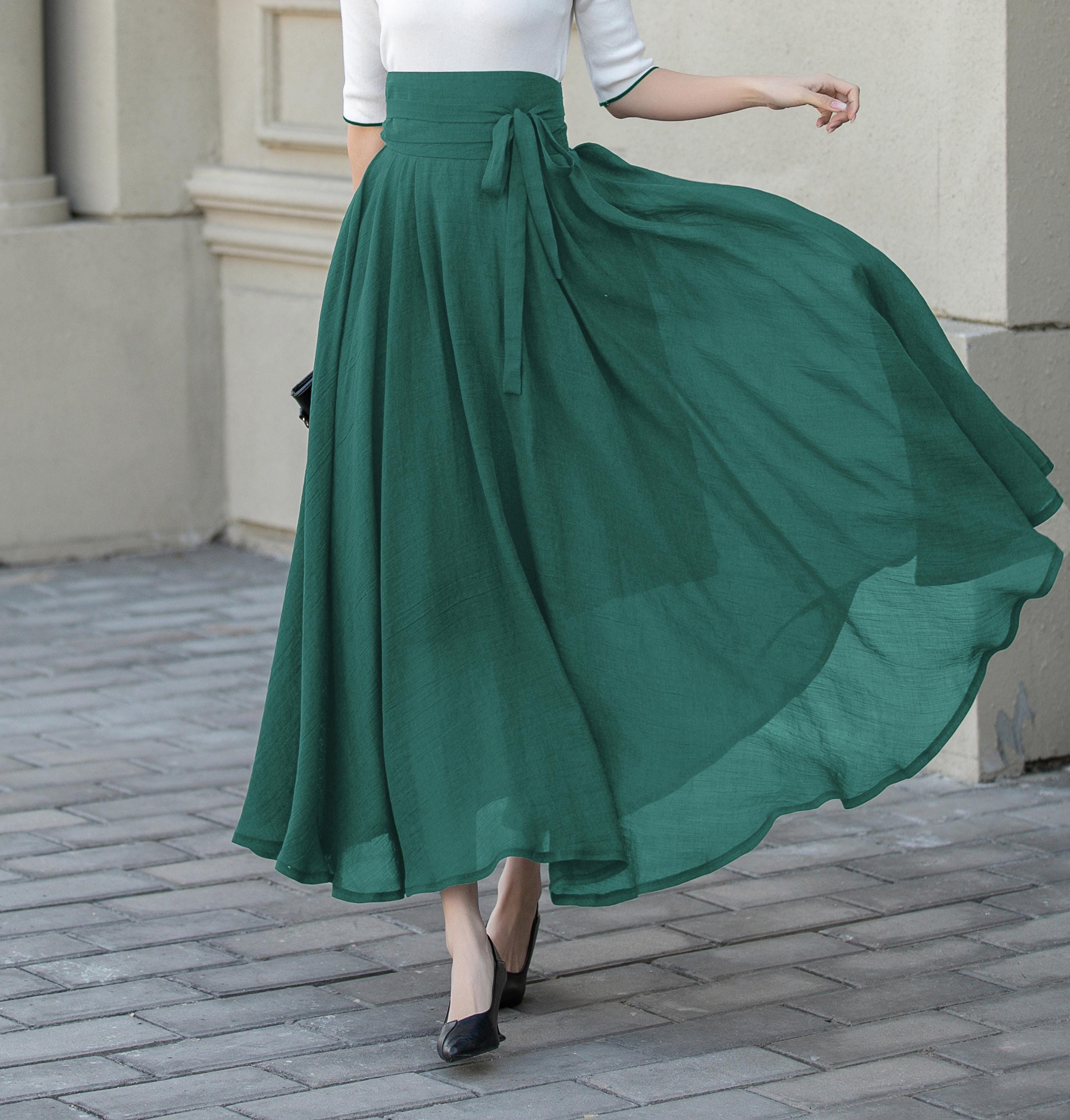 【BAON】Nika Cotton Unbalanced Long Skirt Cotton & Other skirts | NikkaPlace