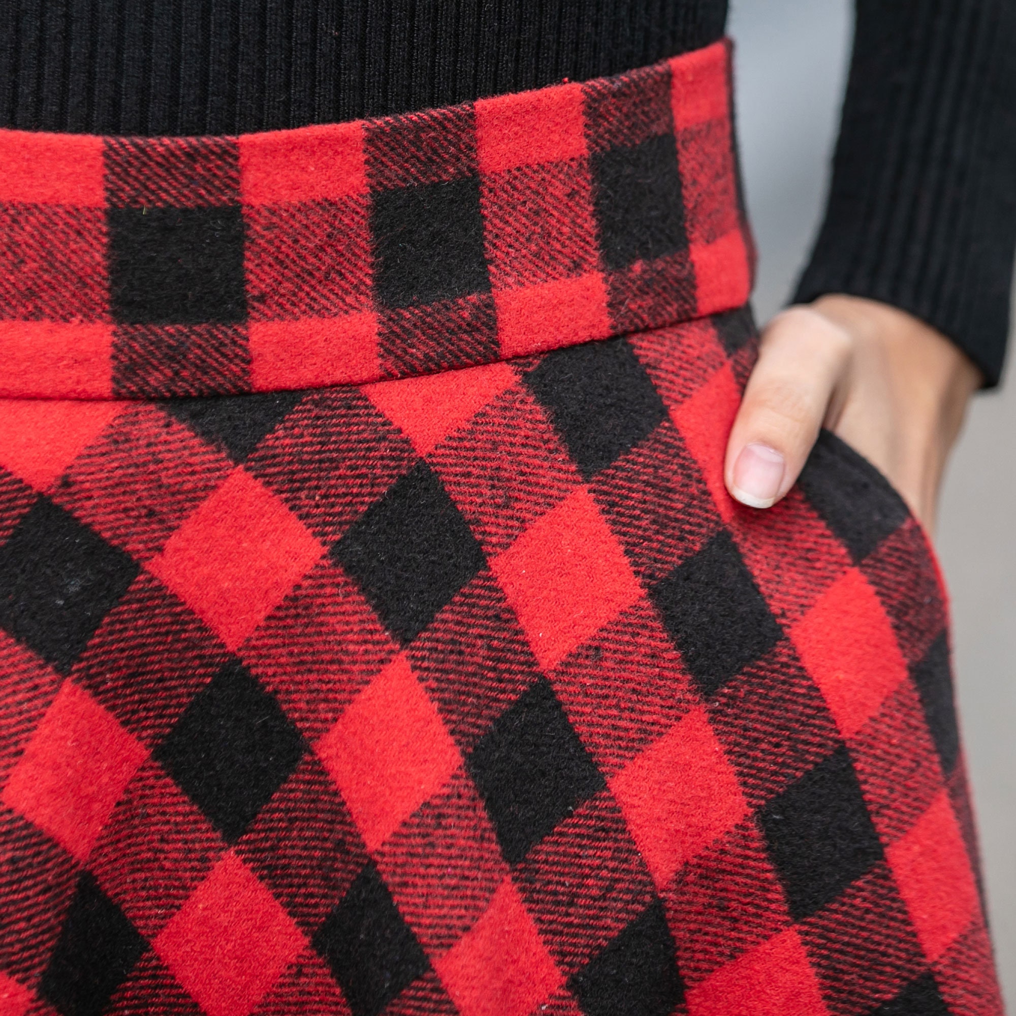 Buffalo plaid wool clearance skirt