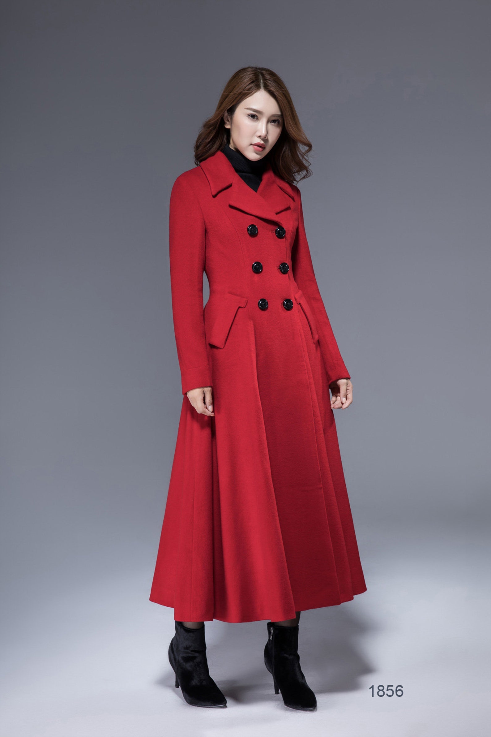 Vintage inspired Long wool coat Winter coat women Wool coat | Etsy