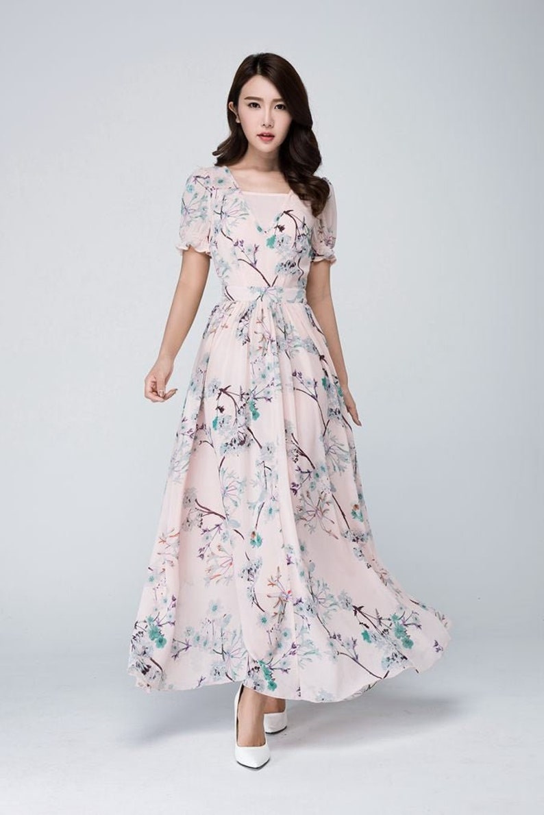 Chiffon dress floral dress Maxi dress women dresses prom Etsy