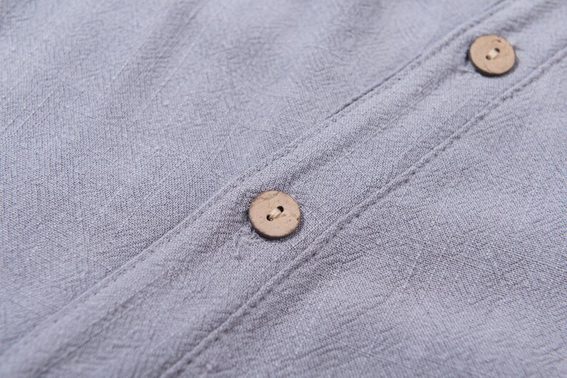 Long sleeve Linen shirt, Linen collared shirt, gray tunic shirt, womens Linen shirt, button up shirt, long sleeves top, linen blouse 1921 image 7