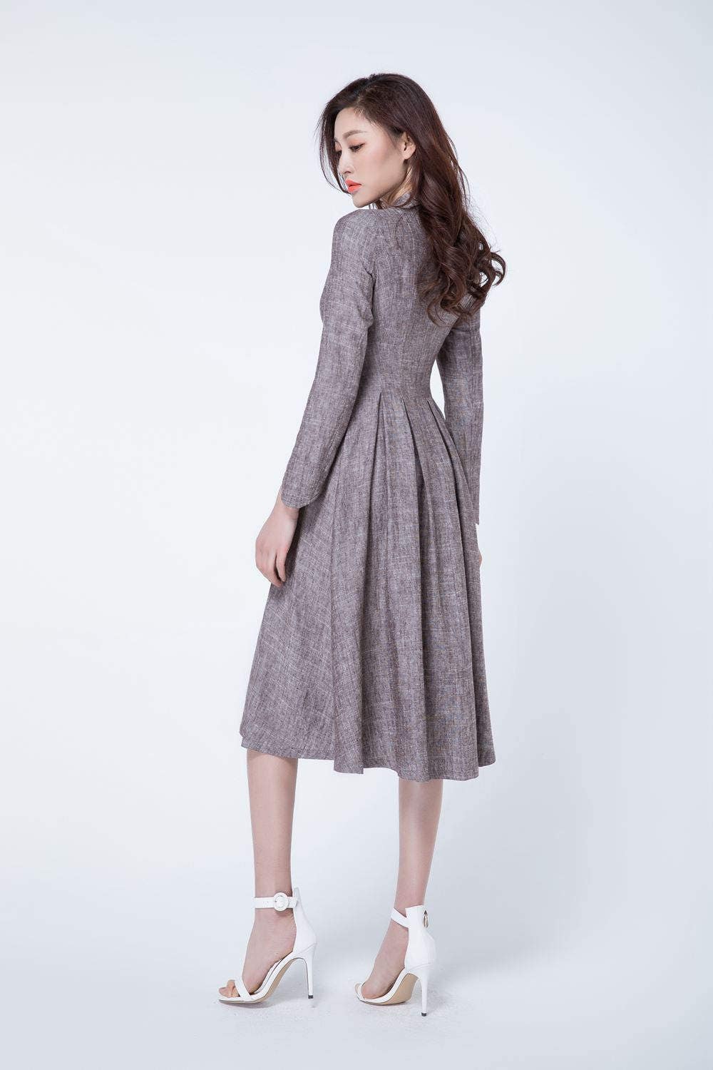 Women's Long Sleeve Retro Swing Dress Vintage Dress Fit Etsy Australia