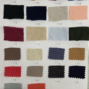 May include: Swatch card with 22 fabric samples in various colors and textures. The samples are labeled with numbers from 7-01 to 7-22.
