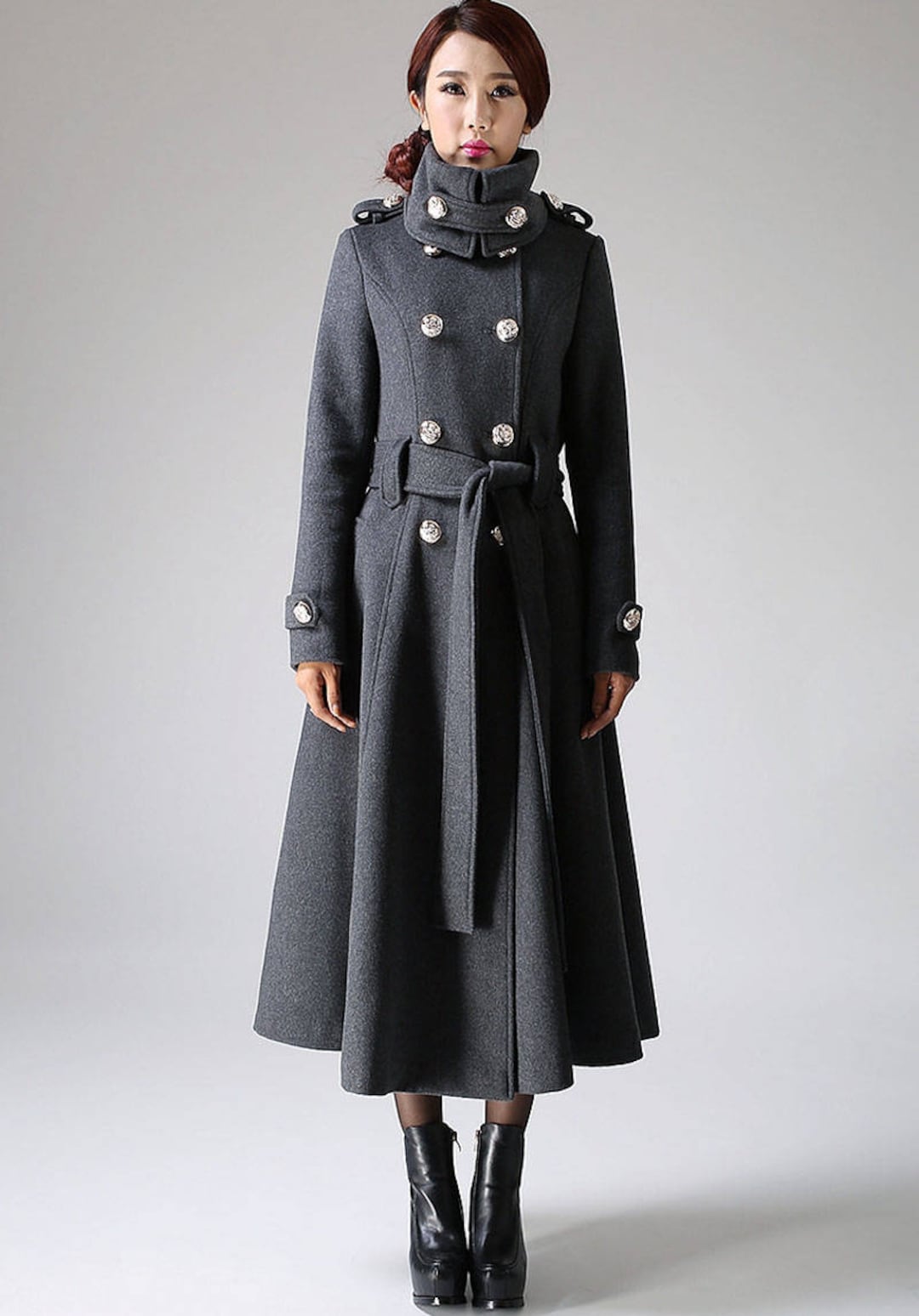 Military Coat Wool Coat Long Wool Coat Winter Coat Women - Etsy Israel