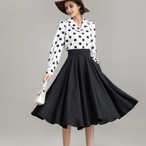 Womens Black Midi circle Skirt 3314 Womens Black Midi circle Skirt 3314