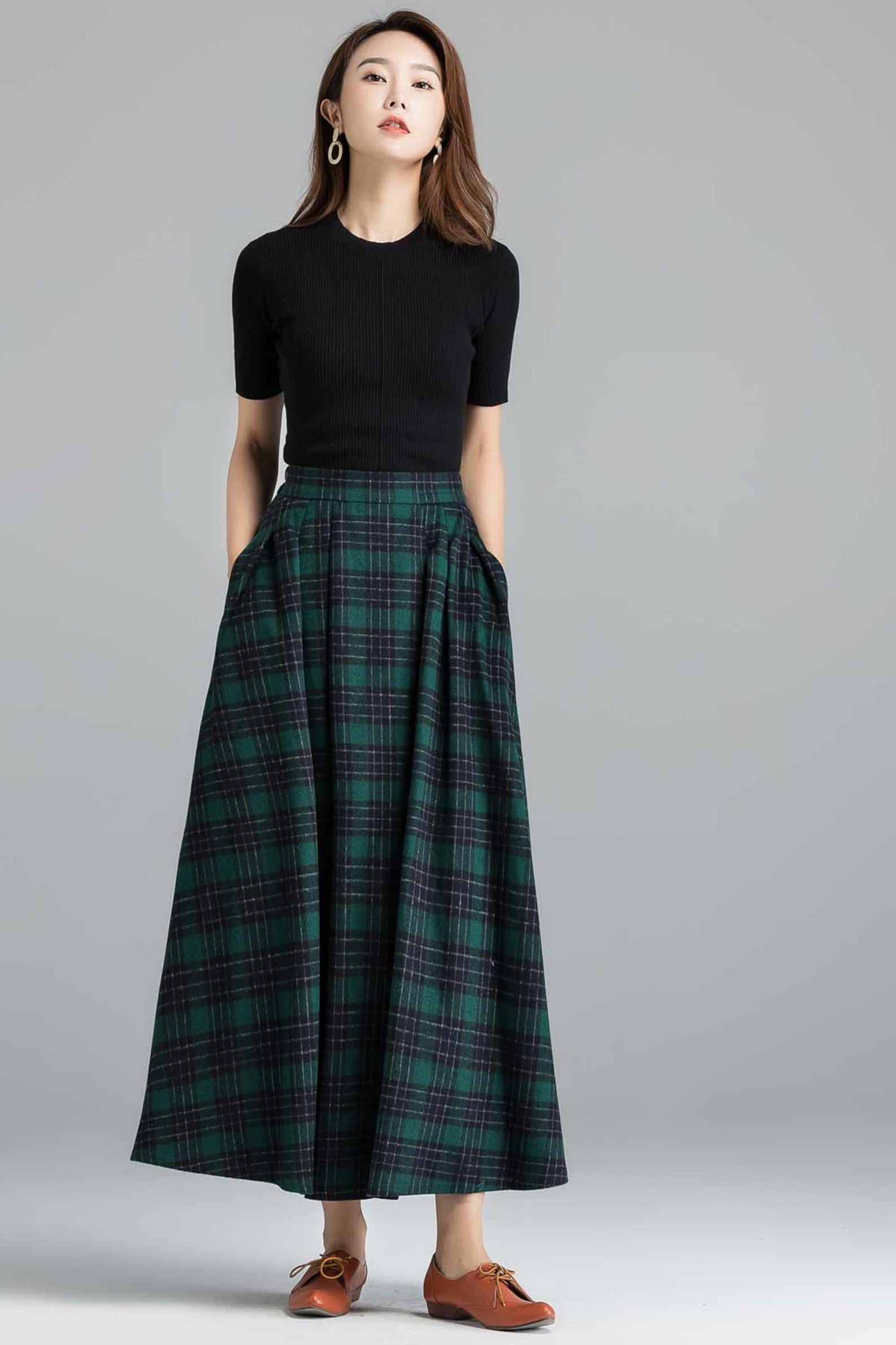 Jupe en laine Jupe A Line Maxi jupe dhiver femme Jupe Etsy France
