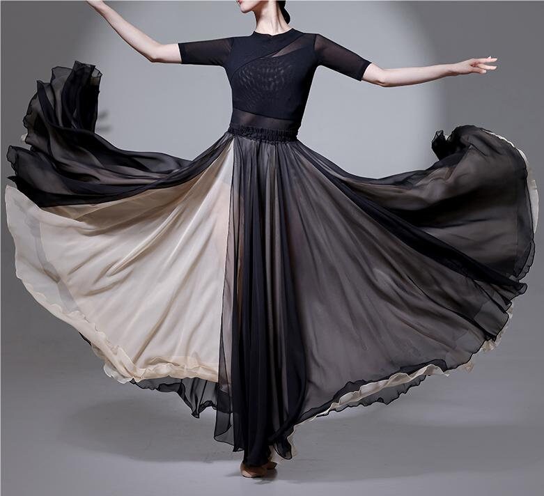 Red Long Chiffon Maxi Skirt Women, Swing Full Circle Skirt