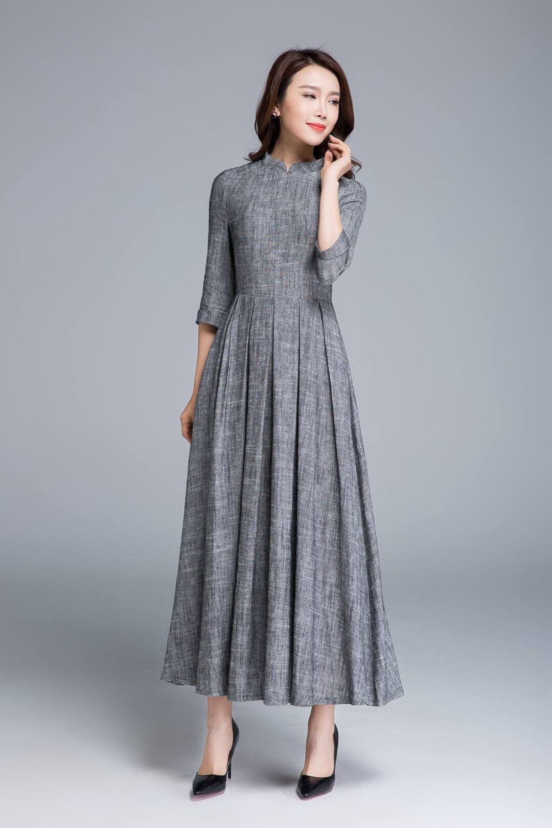 スーツ・フォーマル・ドレス ANDRESD / DRAPE VELOUR DRESS / Gray / M Cider Twist-Drape Velvet Gown PINE | Tadashi Shoji