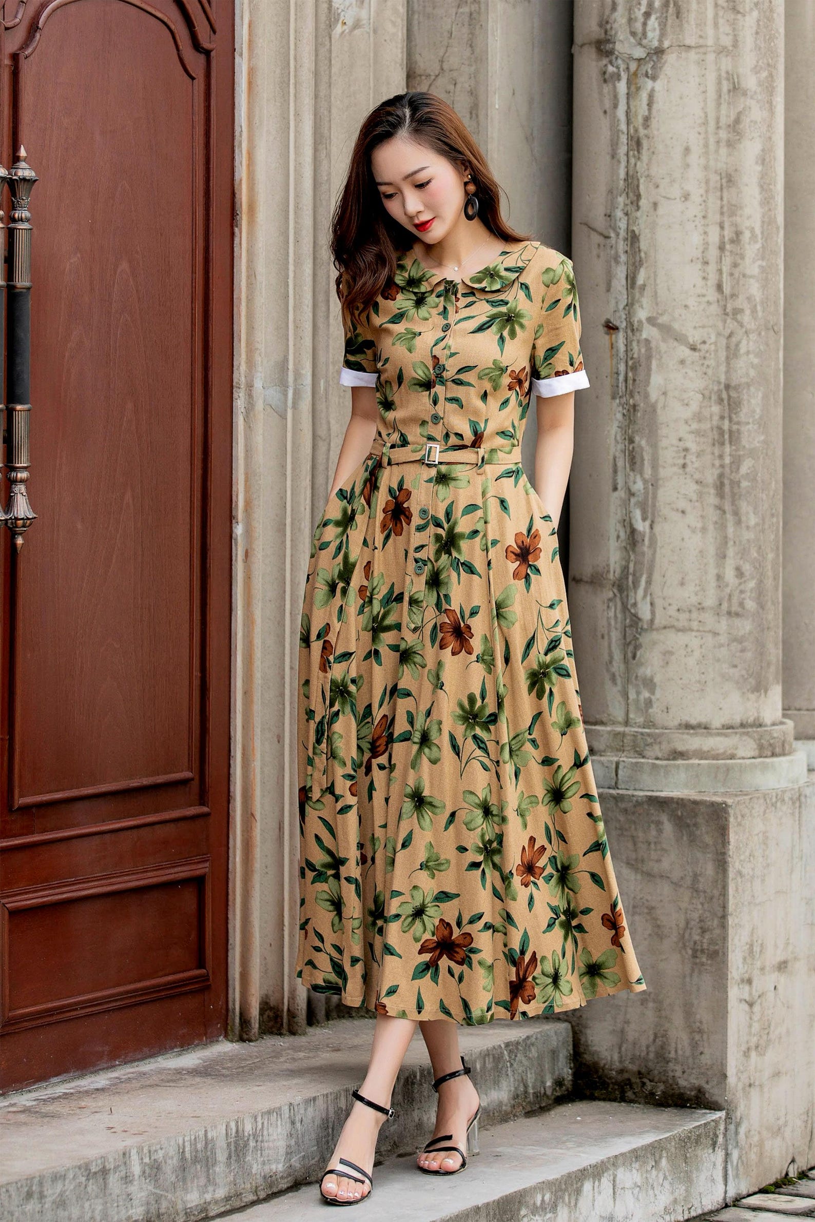 white ruffle maxi dress Catalina Tiered Size:CUSTOMIZED FLAT 50_9125 Yellow Formal Dresses &