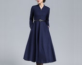 50s Inspired Winter Long Wool Dress 3176 50s Inspired Winter Long Wool Dress 3176