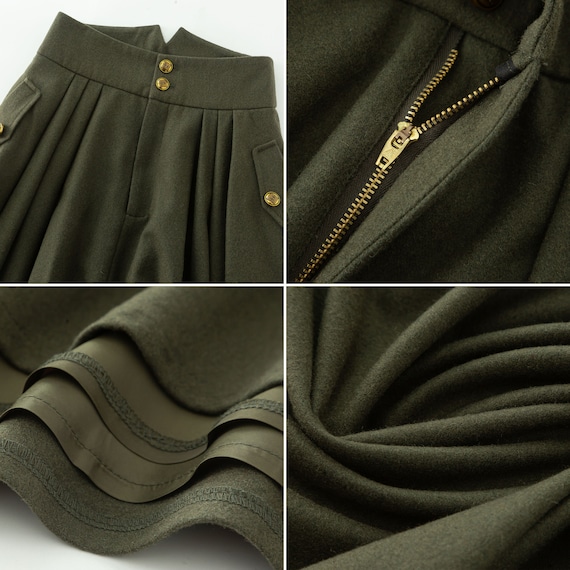 Army green swing winter wool skirt 4530 Army green swing winter wool skirt 4530