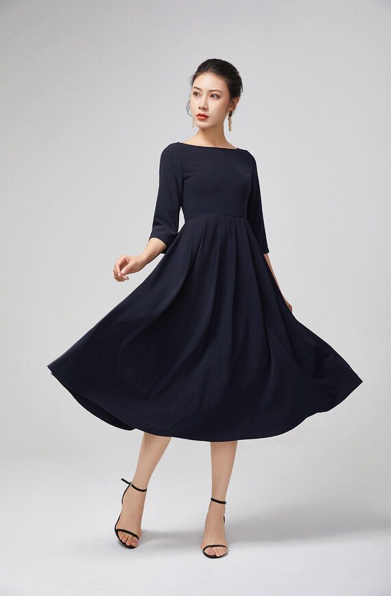 Boat neck swing dress Clearance