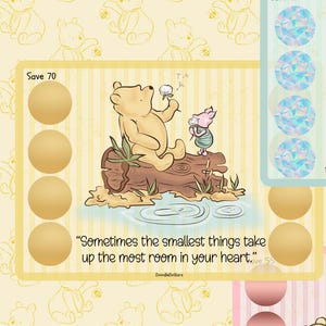 Winnie-the-Pooh Cash-Stopf-Challenge, Rubbelbild, Spar-Challenge, A5 Sammelmappe, Budget-Sammelmappe, Bargeld-Umschlag