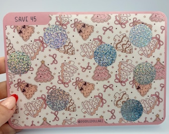 Cuaderno rascable tamaño A5 Tree Cakes, apto para personas de bajos ingresos / pegatinas para raspar. Carpeta de presupuesto, herramienta de presupuesto, desafío de ahorro tamaño A5.