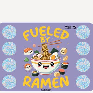 A5 scratcher Ramen Fuel save 35 low income friendly | holographic scratch off stickers
