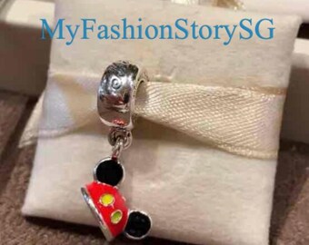 Disney Mickey Ohr baumeln Charme passen Armband Halskette Anhänger Perlen DIY Frauen Mode Silber Schmuck Zubehör Jahrestag Geschenk
