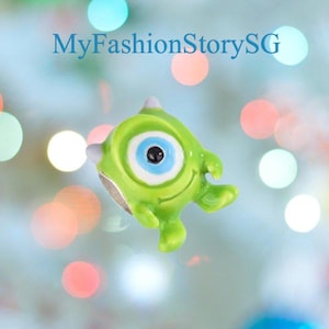 Utsökt Disney Pixar Mike Wazowski Charm Fit Armband Halsband Hänge DIY Kvinnor Silver Smycken Pärlor Tillbehör Jubileumspresent