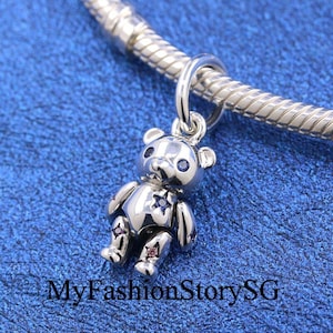 テディベアチャームビーズ ブレスレット ネックレス ペンダント レディース ファッションビーズ シルバー DIY ジュエリーアクセサリー 記念日ギフト
