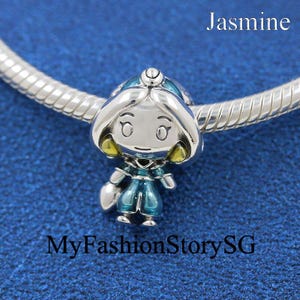 ディズニー キュート アラジン ジャスミン プリンセス チャーム パンドラ ブレスレット ネックレス ペンダント レディース ファッション DIY ビーズ ジュエリー アクセサリー ギフト