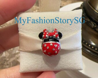 Disney Minnie Mouse Icon Charm Fit Bracelet Necklace Pendants Beads DIY Women Fashion Silver Jewelry Accessories Anniversary Gift