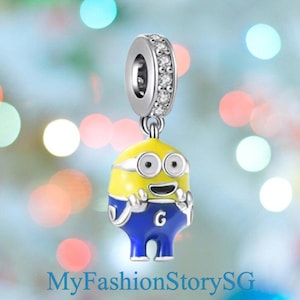 Exquisite Minions Bob Charm Fit Bracelet Necklace Pendant DIY Women Silver Jewelry Beads Accessories Anniversary Gift