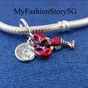 ロブスターダングルチャームフィットブレスレットネックレスペンダントDIYレディースファッションシルバージュエリービーズアクセサリー記念日ギフト