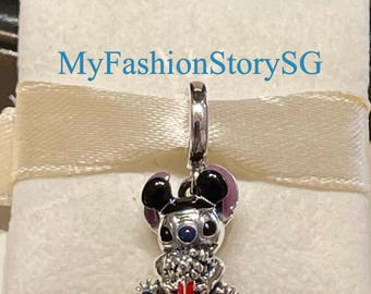 Disney 2025 Lilo & Stitch Popcorn Charm Beads Fit Bracelets Necklace Women Fashion Silver Pendants Bead DIY Jewelry Accessories Gift