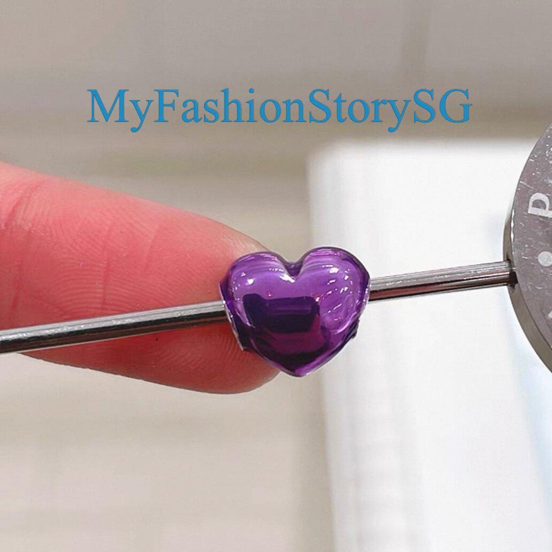 Purple Gemstone Drop Necklace + Heart Charm main image 0