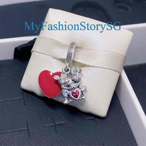 Disney Mickey Mouse & Minnie Mouse Love Dangle Charm Fit Bracelet Necklace Pendants Beads DIY Women Jewelry Accessories Gift