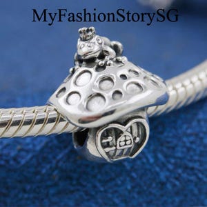 キノコとカエルのチャームフィットブレスレットネックレスペンダントDIYレディースファッションシルバージュエリービーズアクセサリー記念日ギフト