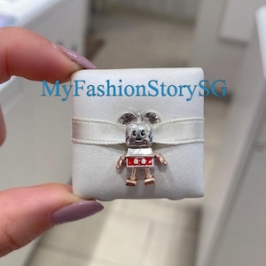 ディズニー ミッキーマウス ロボットチャーム フィットブレスレット ネックレス ペンダント レディース ファッション DIY ビーズ シルバー ジュエリー アクセサリー 記念日 ギフト