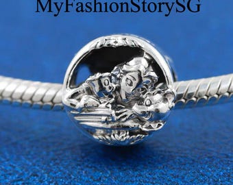 Disney Beauty And The Beast Charm Fit Bracelet Necklace Pendant DIY Women Fashion Silver Beads Jewelry Accessories Anniversary Gift