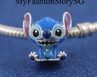 Disney 2025 Stitch Charm Beads Fit Bracelets Necklace Women Fashion Silver Pendants Bead DIY Jewelry Accessories Gift