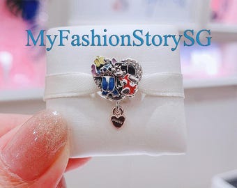 Disney Lilo And Stitch Charm Fit Bracelet Necklace Pendant DIY Exquisite Gifts For Women Girl Fashion Jewelry Accessories Anniversary Gift