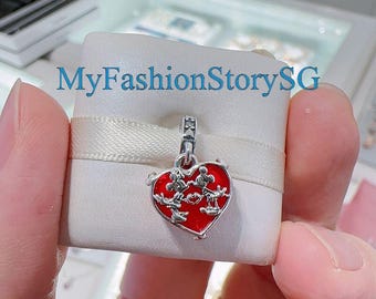 Disney Mickey & Minnie Mouse Kiss Red Dangle Charm Fit Armband Ketting Hangers Kralen DIY Vrouwen Sieraden Accessoires Cadeau