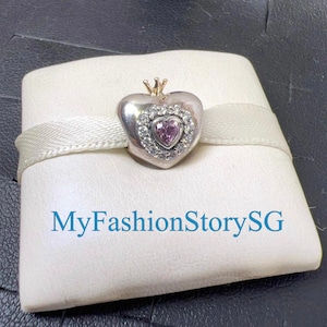 ピンク プリンセス ハート チャーム フィット ブレスレット ネックレス ペンダント レディース ファッション DIY ビーズ シルバー ジュエリー アクセサリー 記念日 ギフト