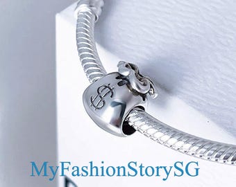 Money Bags Charm Fit Bracelet Necklace Pendant DIY Women Fashion Silver Jewelry Beads Accessories Anniversary Gift