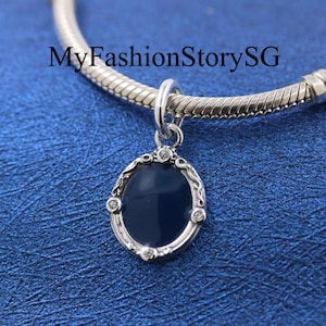 Disney Snow White Magic Mirror Dangle Charm Fit Bracelets Necklace Pendant Beads DIY Women Silver Jewelry Accessories Anniversary Gift