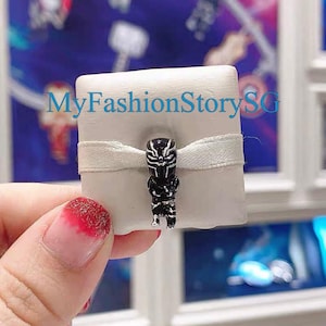 Marvel The Avengers Black Panther Charm Fit Bracelet Necklace Pendant Women Fashion DIY Beads Silver Jewelry Accessories Anniversary Gift